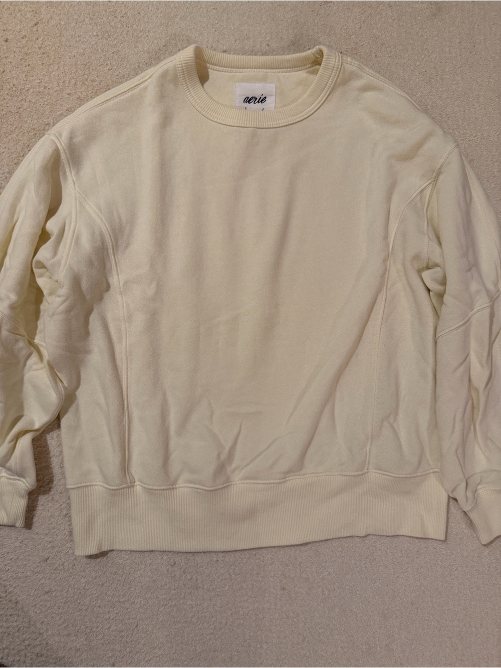 aerie Go To Butter Yellow Sweatshirt - Picture 3 of 5